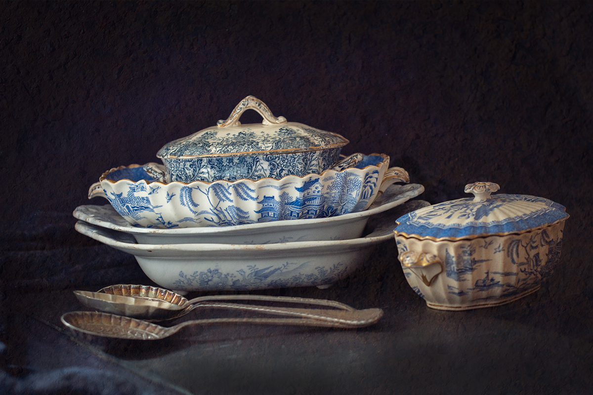 Victorian Blue China dishes